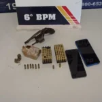 Polícia intercepta facção e apreende arma com 89 munições em Cáceres