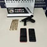Polícia prende suspeitos com arma e 50 munições em Cáceres