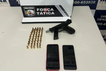 Polícia prende suspeitos com arma e 50 munições em Cáceres
