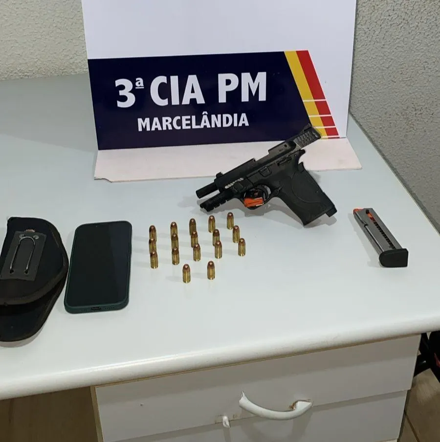 Motorista é preso por porte ilegal de arma após perseguição policial em Marcelândia