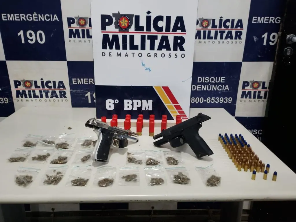 Polícia Militar prende faccionados e apreende armas e drogas em Cáceres