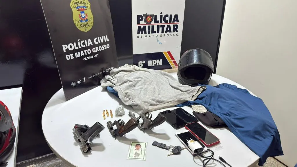 Polícia desarticula quadrilha suspeita em Cáceres e apreende armas