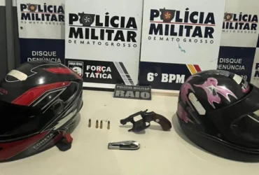 Polícia prende suspeitos por homicídio em Cáceres com arma e moto furtada