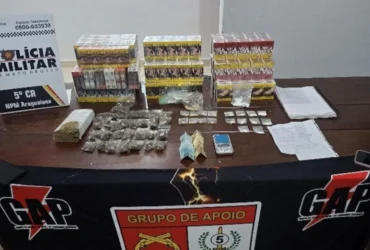 Polícia Militar prende mulher com drogas e cigarros contrabandeados em Araguaiana