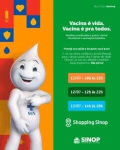 Saúde de Sinop realiza ações itinerantes de vacinação nesta sexta, sábado e domingo; veja locais e horários