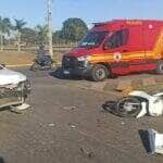 Vítima sofreu escoriações e foi encaminhada ao Pronto Atendimento Municipal após atendimento do Corpo de Bombeiros