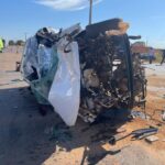 caminhão, usado para transporte de algodão, trafegava no sentido Sinop quando tentou fazer a conversão à esquerda em uma rotatória