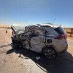 Mateus Borges da Luz, de 85 anos, conduzia o veículo de passeio que bateu em duas carretas; passageira está internada em estado grave no Hospital Hilda Strenger Ribeiro