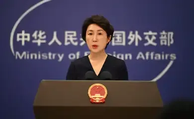 Mao Ning, spokesperson for the Chinese Foreign Ministry, speaks to journalists.