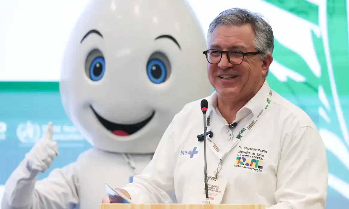 Brasília (DF) 29/07/2025 O ministro da Saúde, Alexandre Padilha, abre a 5ª Conferência Global de Clima e Saúde. Foto: Fabio Rodrigues-Pozzebom/ Agência Brasil