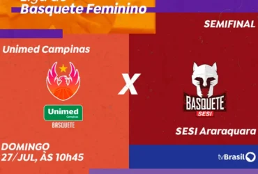 TV Brasil exibe duelo entre Unimed Campinas e Sesi Araraquara pela Liga de Basquete Feminino.
