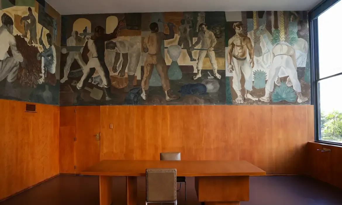 Rio de Janeiro (RJ), 06/05/2025 – Obra do Candido Portinari em sala do Palácio Gustavo Capanema, no centro do Rio de Janeiro. Foto: Tomaz Silva/Agência Brasil