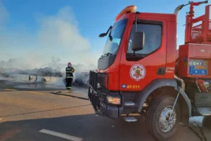 Superaquecimento de carreta-tanque com álcool mobiliza bombeiros em Nova Mutum