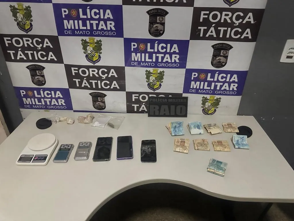 Casal é preso em flagrante com drogas e R$ 11,3 mil em Rondonópolis