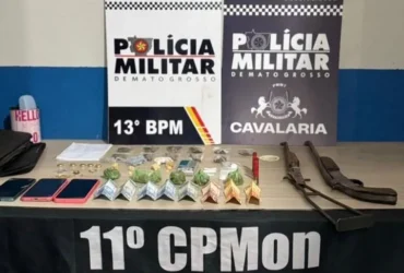 Cavalaria apreende drogas e armas em operação contra facção em Lucas do Rio Verde