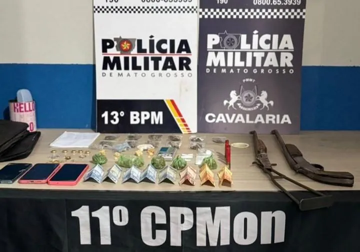 Cavalaria apreende drogas e armas em operação contra facção em Lucas do Rio Verde