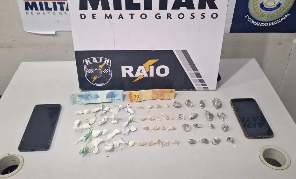 Tráfico é flagrado no bairro Bela Vista com apreensão de 51 porções de drogas