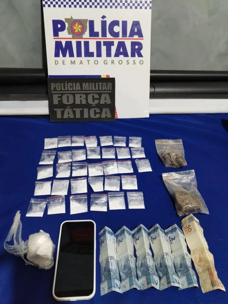 Força Tática apreende drogas e prende casal durante operação em Campo Novo do Parecis