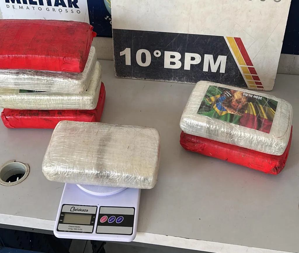 PM apreende sete tabletes de maconha e prende casal em flagrante em Cuiabá