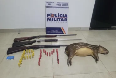 PM prende trio por porte ilegal de armas e caça de animais em Mato Grosso