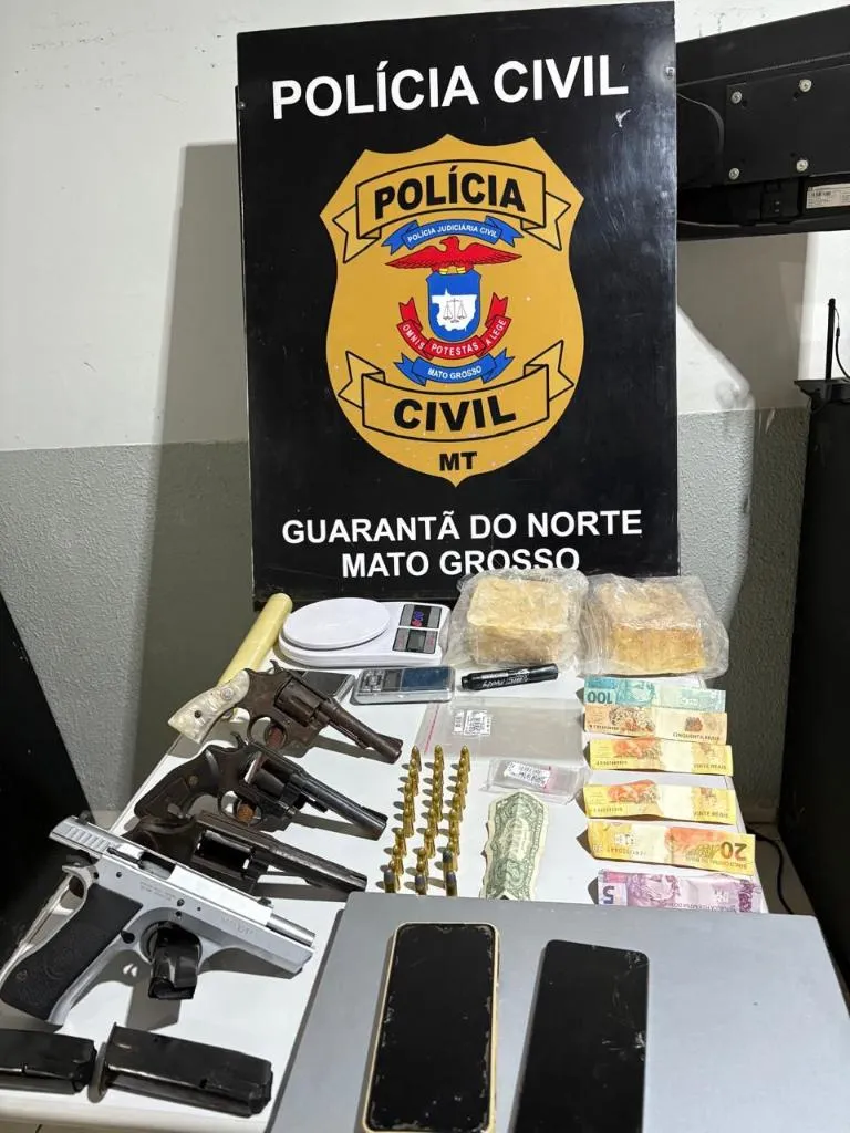 Polícia prende suspeitos por tráfico de drogas em Guarantã do Norte