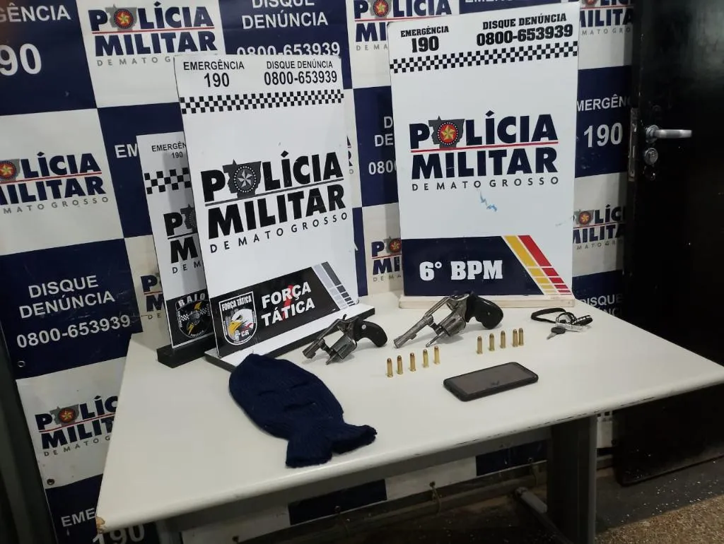Polícia Militar apreende armas e prende criminosos em Cáceres