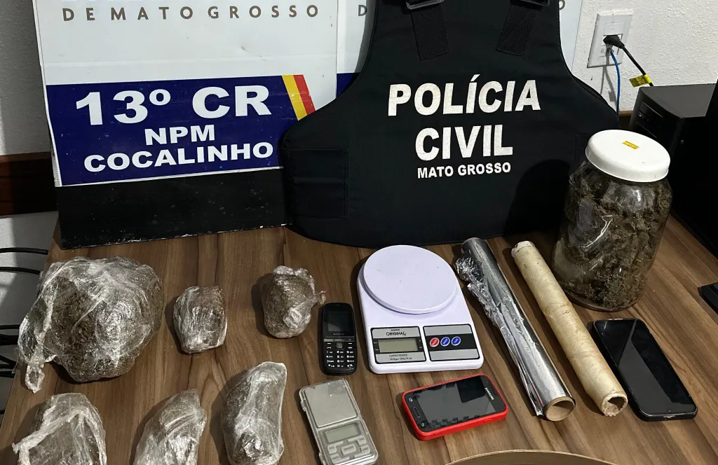 Polícias de Mato Grosso realizam prisão e apreensão de drogas em Cocalinho