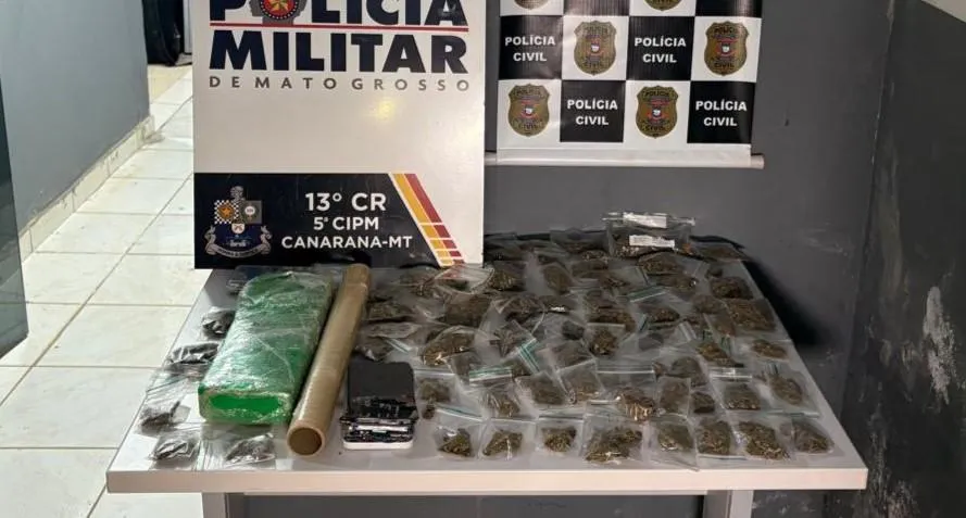 Polícia prende faccionado com porções de maconha em Canarana