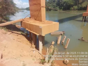 Desvio no trânsito é implantado na MT-560 após interdição de ponte