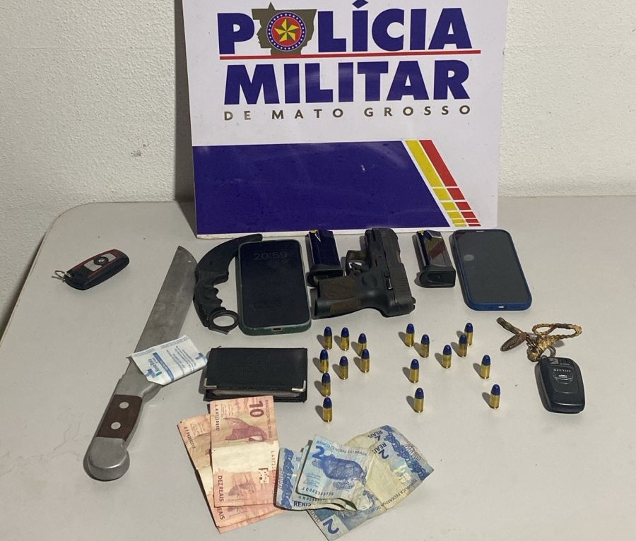 Tentativa de homicídio termina com prisão de dois homens armados em Diamantino