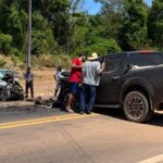 Acidente envolveu uma picape Strada e uma caminhonete Frontier; vítimas foram socorridas pelo Corpo de Bombeiros