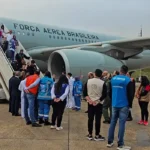 Brasília (DF) 29/10/2024 - A aeronave KC-30, da Força Aérea Brasileira (FAB), empregada na Operação “Raízes do Cedro”, do Governo Federal, pousou às 5h55 (horário de Brasília) desta terça-feira (29/10