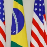 Brasília (DF), 26/06/2018 - Bandeiras do Brasil e dos Estados Unidos. Foto: Alan Santos/PR