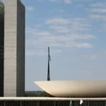 Palácio do Congresso Nacional na Esplanada dos Ministérios em Brasília