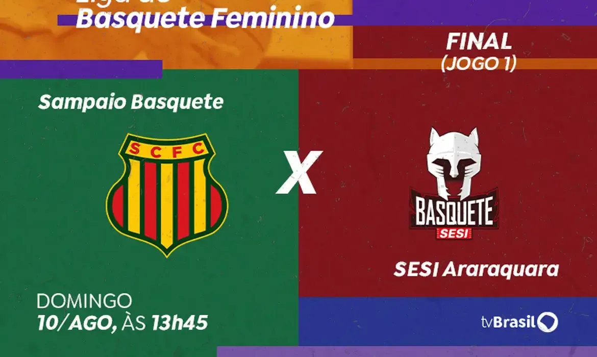 Brasília (DF), 25/07/2025 - TV Brasil exibe, ao vivo, neste domingo (10), às 13h45, o embate entre Sampaio Basquete e Sesi Araraquara pela Liga de Basquete Feminino (LBF). TV Brasil