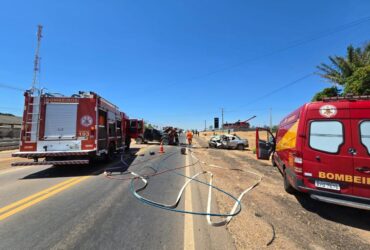 Acidente grave na MT-208 deixa três mortos e mobiliza bombeiros