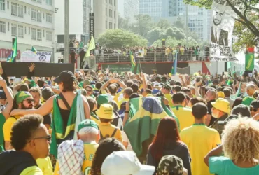 São Paulo (SP), 03/08/2025 - Apoiadores do ex-presidente Jair Bolsonaro realizaram manifestação na avenida Paulista e em diversas cidades do país. Os atos foram convocados por aliados de Bolsonaro. Fo