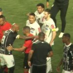Confusão generalizada entre jogadores do Luverdense e do Rio Branco. Imagem: Reprodução