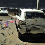 O acidente envolveu dois carros e foi causado, segundo relatos, por um motorista distraído ao celular.