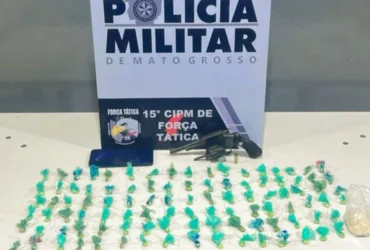 Adolescente é apreendido com arma e 100 porções de droga em Várzea Grande