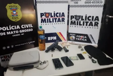 Três suspeitos de tentativa de homicídio são presos em Cáceres com armas e gasolina