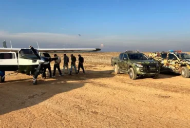 Gefron apreende aeronave em Juara e prende seis por tráfico de drogas