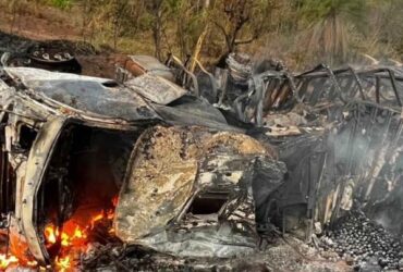 Homem morre carbonizado em acidente com caminhão na BR-174 em Mato Grosso