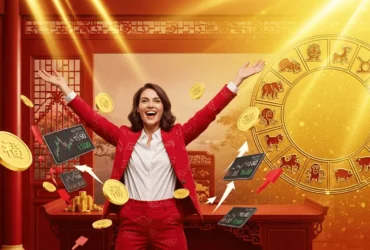 Mulher Feliz com Sucesso Financeiro e Horóscopo Chinês