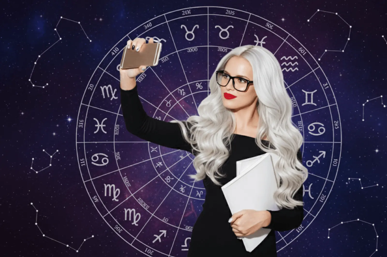 Mulher com celular na mão