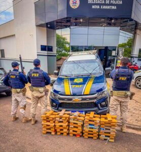 Droga foi encontrada em veículo abordado no Trevo de Campinápolis; condutor não possuía habilitação