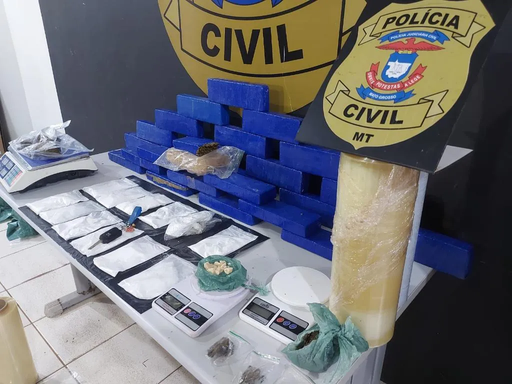Polícia Civil de Mato Grosso apreende 40 quilos de drogas em Tangará da Serra