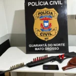 Polícia Civil apreende arma e munições em Guarantã do Norte após mandado judicial