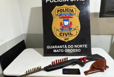 Polícia Civil apreende arma e munições em Guarantã do Norte após mandado judicial