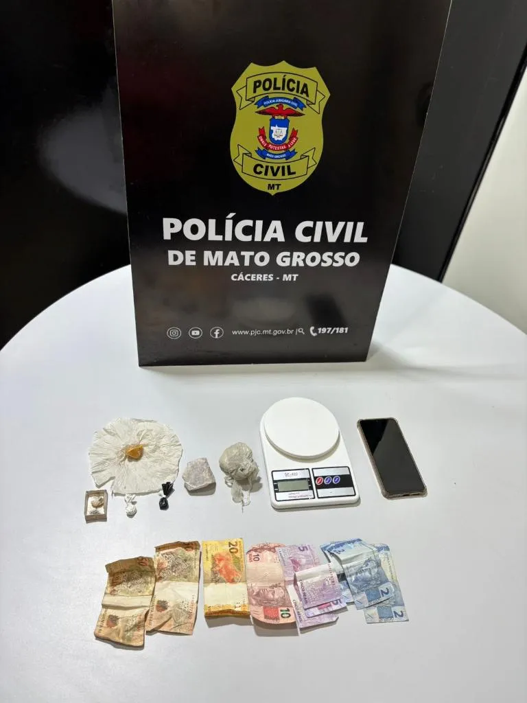 Polícia Civil prende dois suspeitos em ponto de tráfico em Cáceres